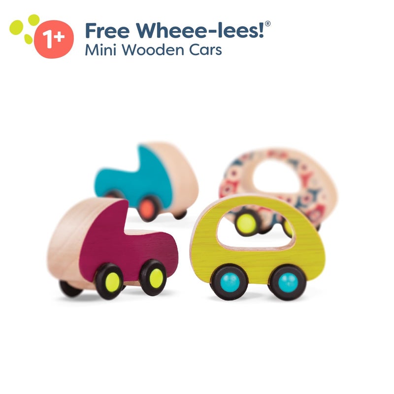 B. toys â€“ Wooden Toy Cars Set with 6 Colorful Vehicles for Kids & Toddlers â€“ Durable Trucks â€“ Easy â€“ Grip Kids Toys for Ages 1+ - Image 5